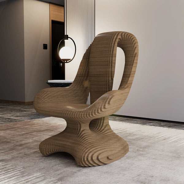 Parametric Wavy Wooden Furniture 45 - Chair Design / CNC files for cutting