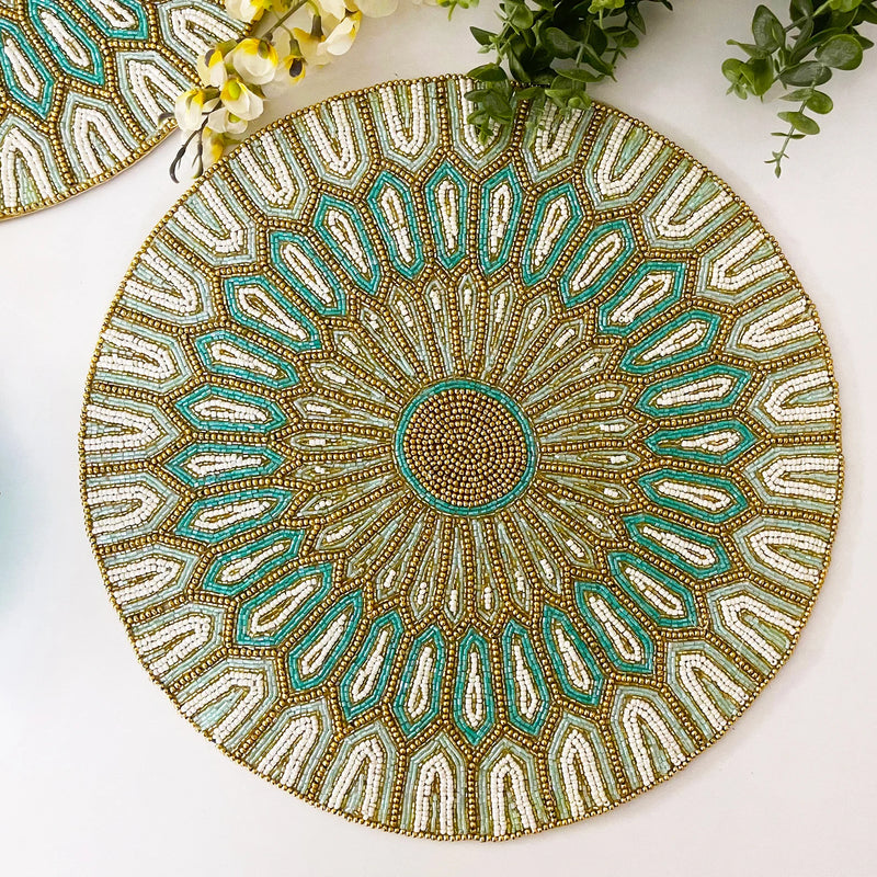 Luxury handmade bead placemat, table decoration