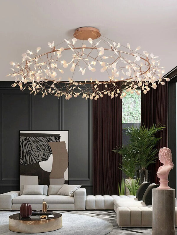 Luminous Chandelier. Rose Gold Color